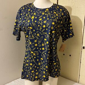 Specialized All Mountain SS Jersey Women Large Blue Graphic MTB Shirt NEW‎